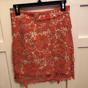 Loft Petite Floral Overlay Skirt